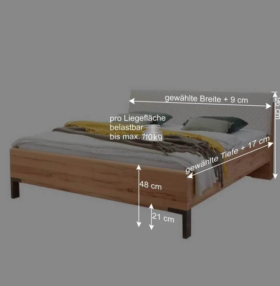 Bett Anlage in Kernbuche & Beige - Krofun I (dreiteilig)^Wohnen New