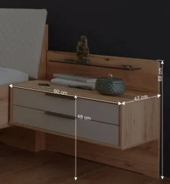 Bett Anlage in Kernbuche & Beige - Krofun I (dreiteilig)^Wohnen New