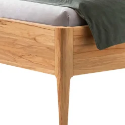 Wohnen Bett aus Wildbuche massiv und Kunstleder - Padricio