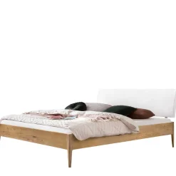 Wohnen Bett aus Wildeiche Holz & Kunstleder - Vinessia