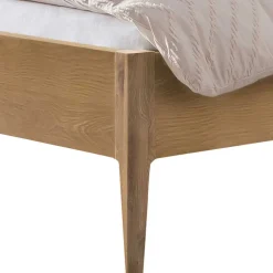 Wohnen Bett aus Wildeiche Holz & Kunstleder - Vinessia