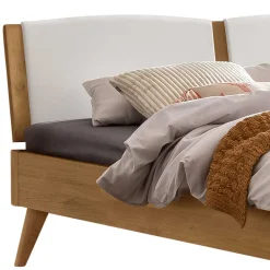 Wohnen Bett aus Wildeiche mit Kunstleder - Cubus