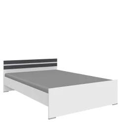 Wohnen Bett in Weiß mit Dunkelgrau - Tamba