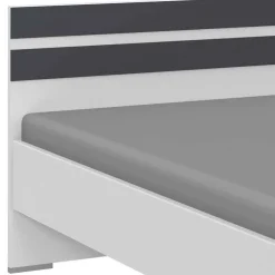 Wohnen Bett in Weiß mit Dunkelgrau - Tamba