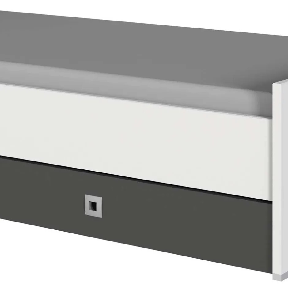 Wohnen Bett in Weiß mit Dunkelgrau - Tamba