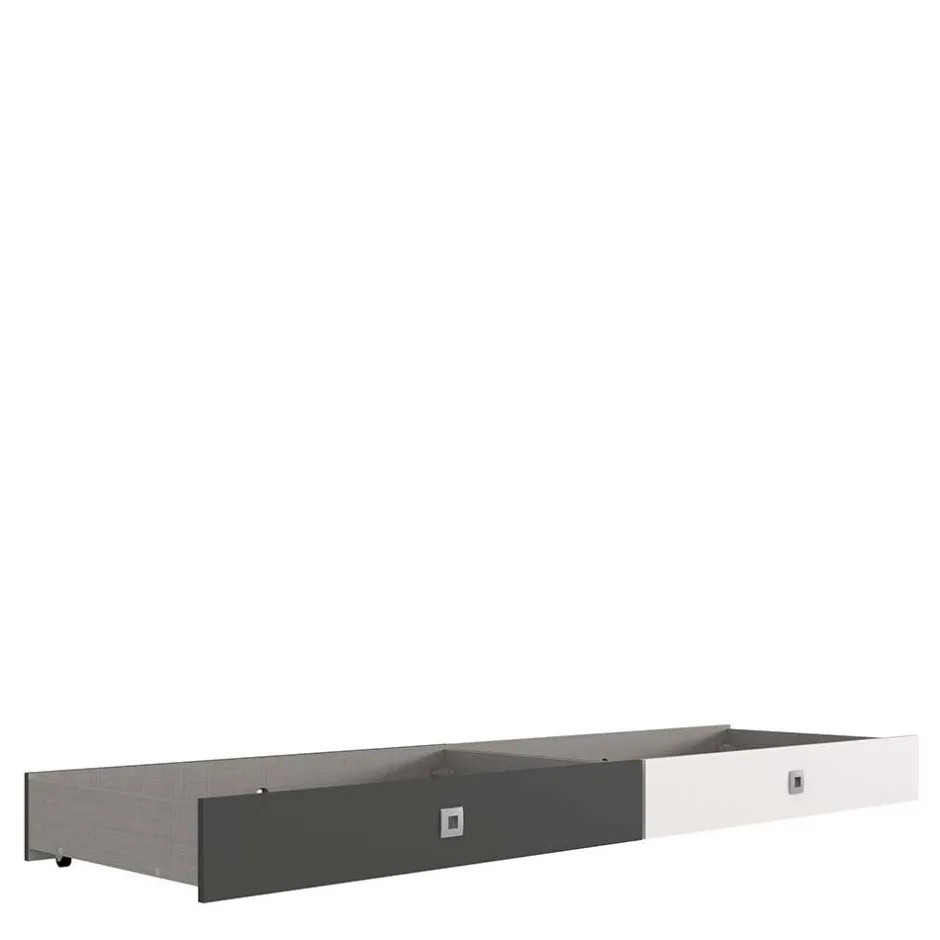 Wohnen Bett in Weiß mit Dunkelgrau - Tamba