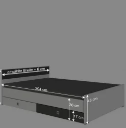 Wohnen Bett in Weiß mit Dunkelgrau - Tamba