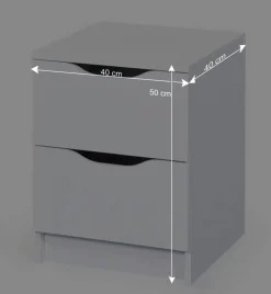 Wohnen Bett Kommode Danjala in Weiß