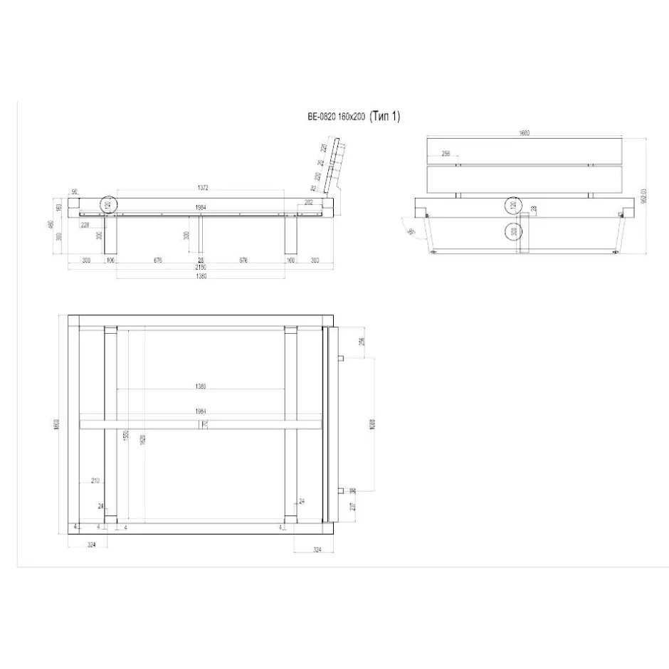 Wohnen Bett mit Kufengestell aus Holz - Kalastania