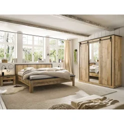 Wohnen Bett mit Nachtkonsolen & Schrank - Naiavio (vierteilig)