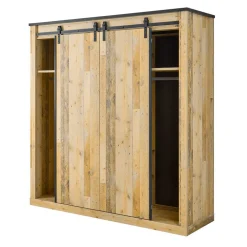 Wohnen Bett mit Nachtkonsolen & Schrank - Naiavio (vierteilig)