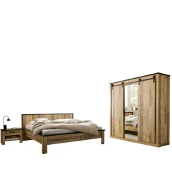 Wohnen Bett mit Nachtkonsolen & Schrank - Naiavio (vierteilig)