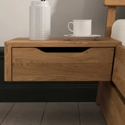 Wohnen Bett mit Nachtkonsolen aus Wildeiche - Grenadys (dreiteilig)