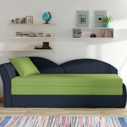 Bett Recamiere in Hellgrün und Dunkelblau - Cobagon^Wohnen