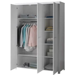 Bett und Nachtkommode und Schrank Set - Ellen^Wohnen Best