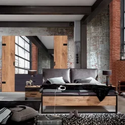 Wohnen Bettanlage & Kleiderschrank Kombination - Bram (vierteilig)