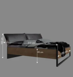 Wohnen Bettanlage & Kleiderschrank Kombination - Bram (vierteilig)