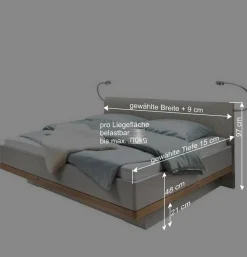 Wohnen Bettanlage komplett - modernes Design - Crascanu (dreiteilig)