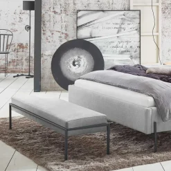 Wohnen Bettbank in Grau Stoff - Onald