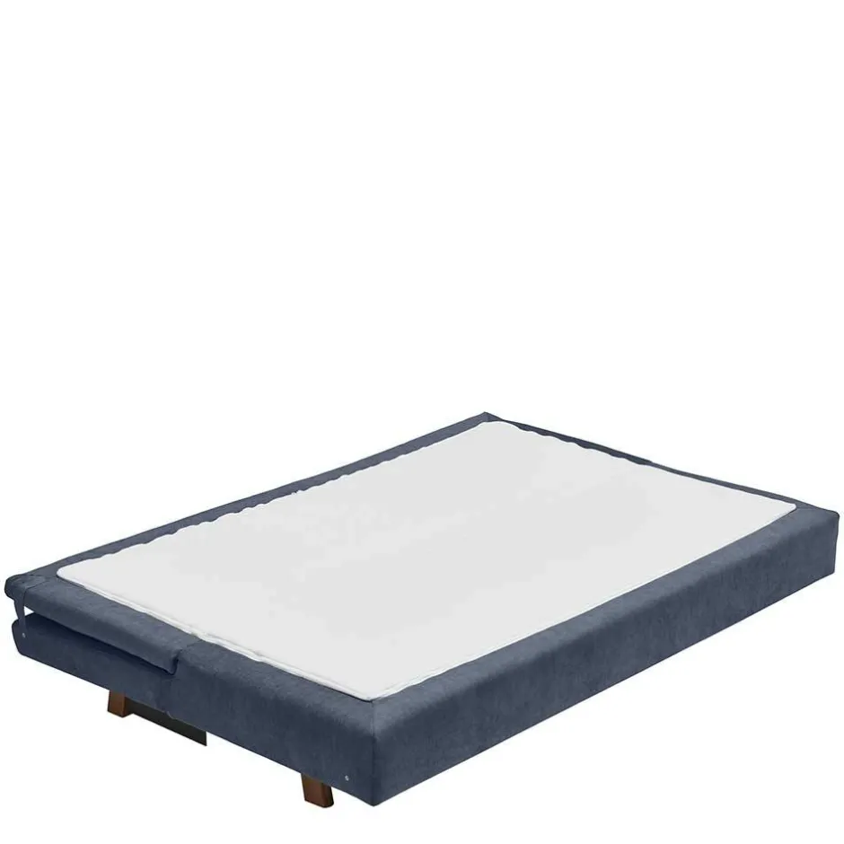 Wohnen Bettcouch in Dunkelblau mit Eiche - Mattys