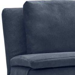 Wohnen Bettcouch in Dunkelblau mit Eiche - Mattys