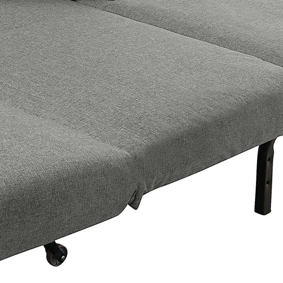 Wohnen Bettcouch ohne Armlehnen in Hellgrau Stoff - Mariolina