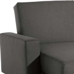 Bettfunktion Ecksofa in Anthrazit mit Chrom - Heavy (zweiteilig)^Wohnen Hot