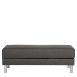 Bettfunktion Ecksofa in Anthrazit mit Chrom - Heavy (zweiteilig)^Wohnen Hot