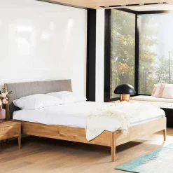 Bettgestell aus Holz Wildeiche Honig - Nicono^Wohnen New