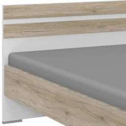 Bettgestell in Eiche San Remo Dekor & Weiß - Abrud^Wohnen New