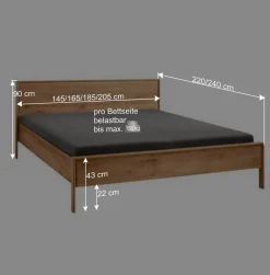 Bettgestell und Nachtkommoden aus Holz - Waving (dreiteilig)^Wohnen Hot