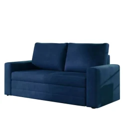 Bettsofa in Dunkelblau Velours - Viborg^Wohnen Outlet