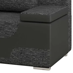Wohnen Bettsofa in Dunkelgrau Material Mix - Classic