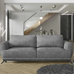 Bettsofa in Grau Stoff in Vintage Optik - Salcina^Wohnen Discount