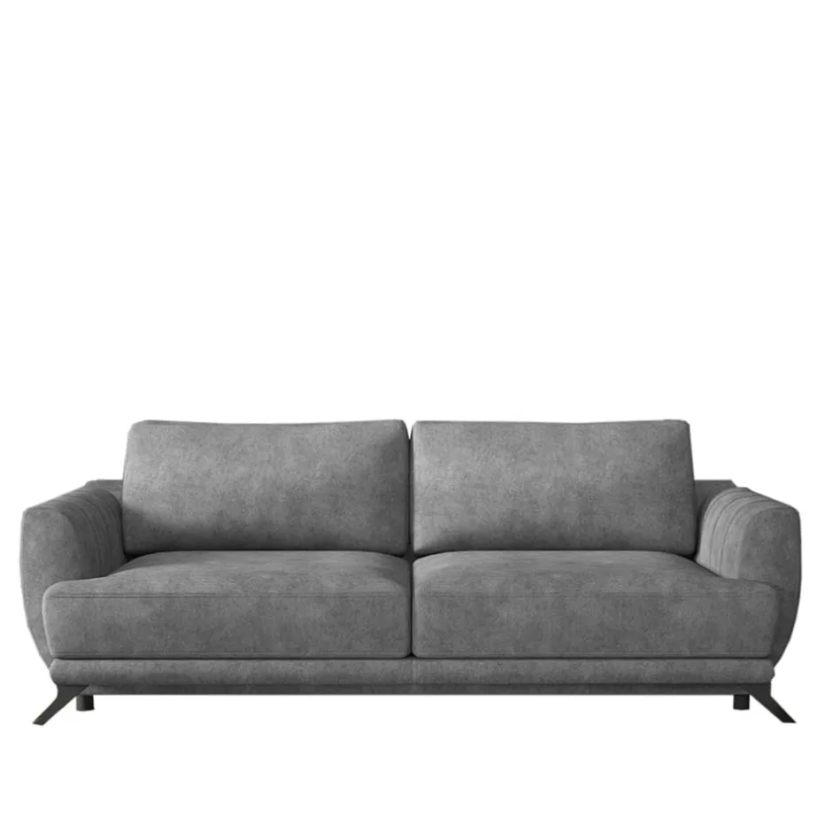 Bettsofa in Grau Stoff in Vintage Optik - Salcina^Wohnen Discount