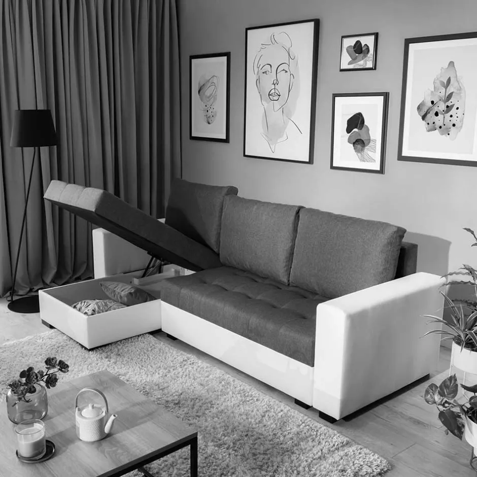 Bettsofa in Schwarzbraun Stoffbezug - Zyret^Wohnen Outlet