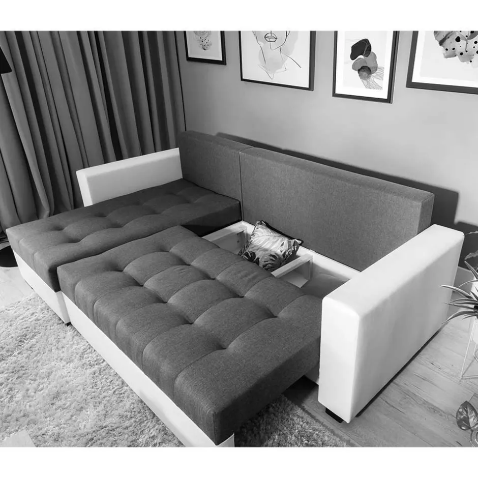 Bettsofa in Schwarzbraun Stoffbezug - Zyret^Wohnen Outlet