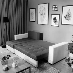 Bettsofa in Schwarzbraun Stoffbezug - Zyret^Wohnen Outlet