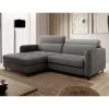 Bettsofa L-Couch in Grau Samtbezug - Lionel^Wohnen Outlet