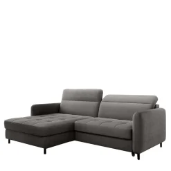 Bettsofa L-Couch in Grau Samtbezug - Lionel^Wohnen Outlet