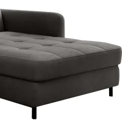 Bettsofa L-Couch in Grau Samtbezug - Lionel^Wohnen Outlet
