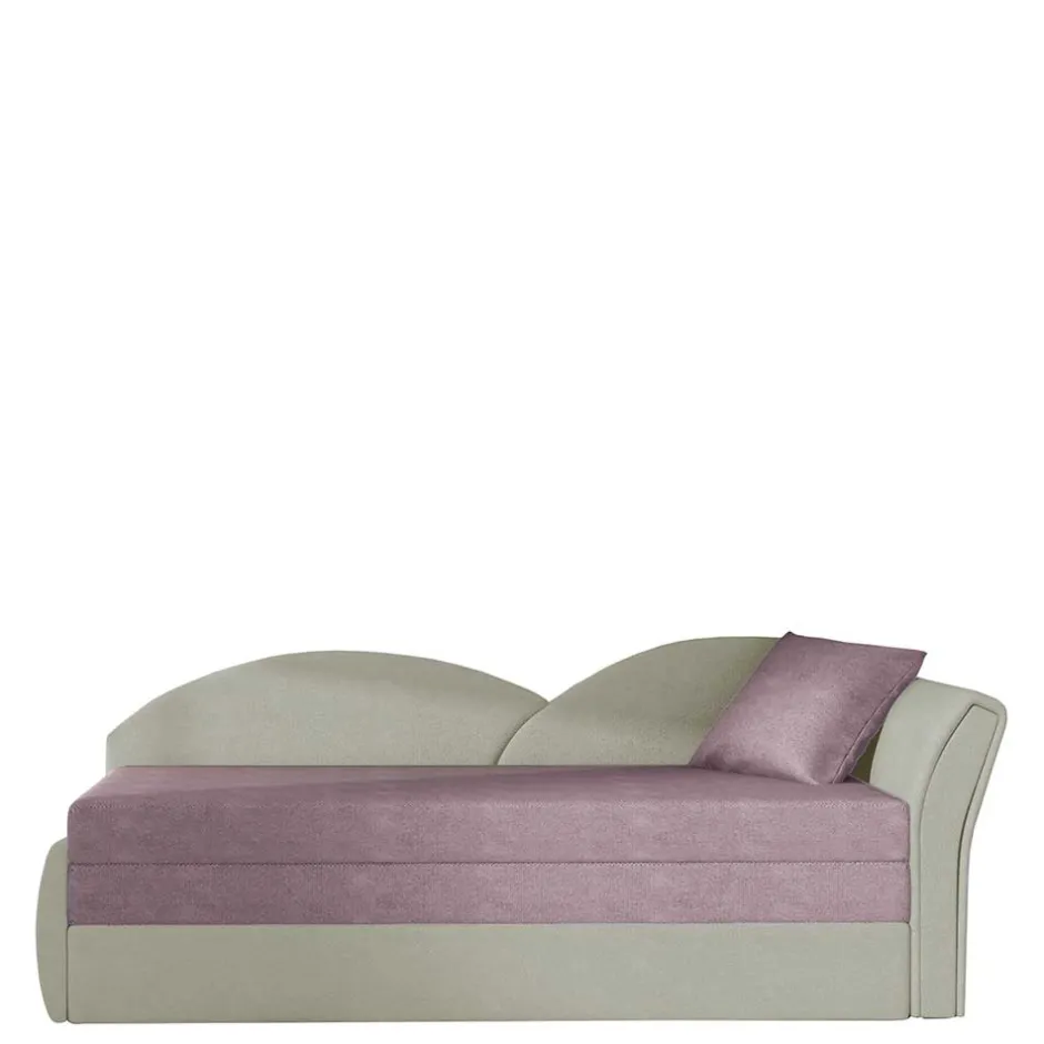 Wohnen Bettsofa Recamiere in Altrosa und Hellgrau - Loreo