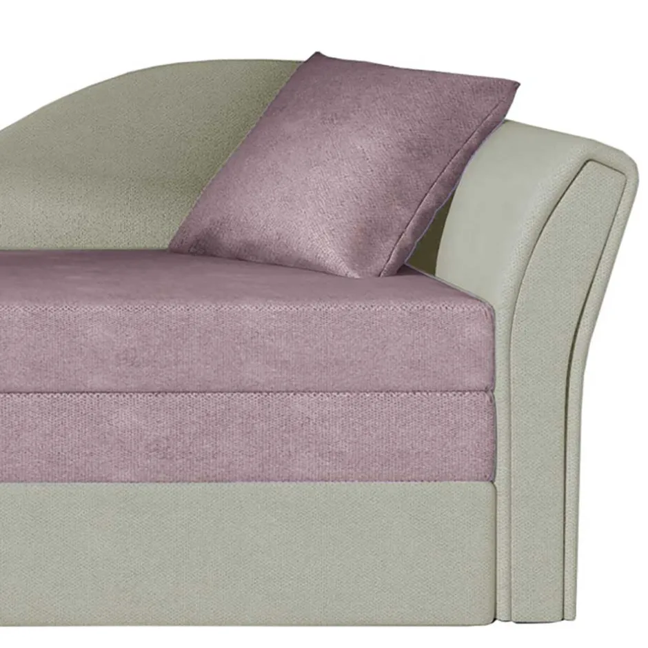 Wohnen Bettsofa Recamiere in Altrosa und Hellgrau - Loreo