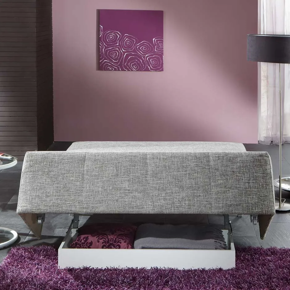 Bettsofa zum Ausklappen in hellem Silbergrau - Tropez^Wohnen Clearance