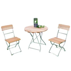Wohnen Biergarten Garnitur für 2 Personen Riumana mit Klapptisch rund (dreiteilig)
