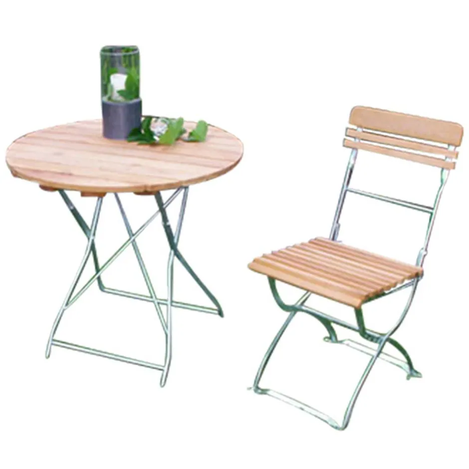 Wohnen Biergarten Garnitur für 2 Personen Riumana mit Klapptisch rund (dreiteilig)