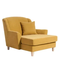 Wohnen Big Polstersessel in Gelb Velours - Vynn