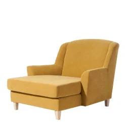 Wohnen Big Polstersessel in Gelb Velours - Vynn