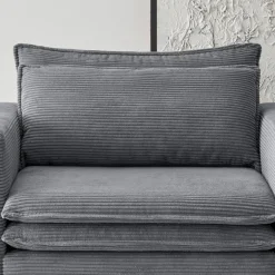 Wohnen Big Sessel aus Cord in Anthrazit - Ruffos