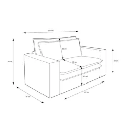 Wohnen Big Sessel aus Cord in Anthrazit - Ruffos